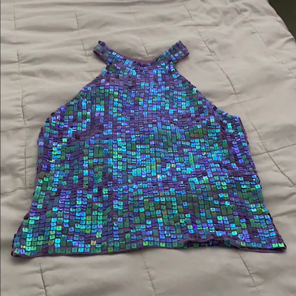 sequined haltered blouse